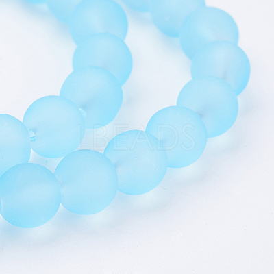 Baking Paint Transparent Glass Bead Strands GLAA-S031-8mm-21-1
