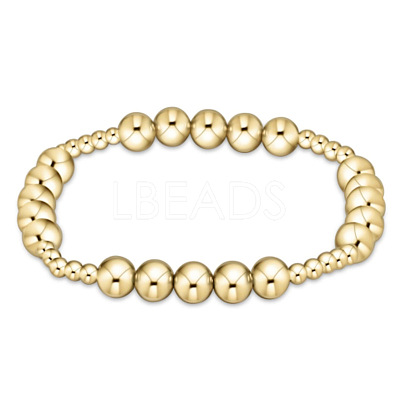 Bohemia Brass Round Beaded Stretch Bracelets TK0566-37-1