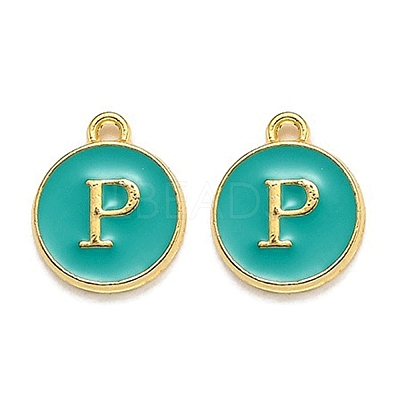 Golden Plated Alloy Enamel Charms LS-ENAM-Q437-15P-1