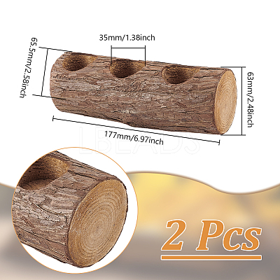 Wooden Candlestick AJEW-WH0591-167-1