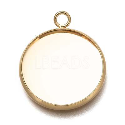304 Stainless Steel Pendant Cabochon Settings STAS-Z030-01D-G-1