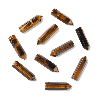 Natural Tiger Eye Pointed Pendants G-D460-01M-1