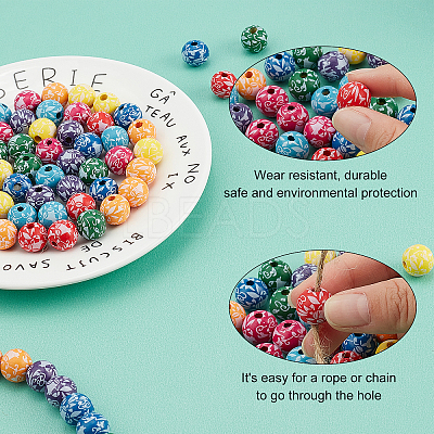 Printed Natural Wooden Beads WOOD-FH0001-54-1