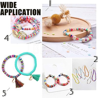 Flat Round Handmade Polymer Clay Bead Spacers CLAY-R067-4.0mm-08-1