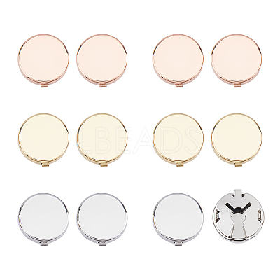 6 Pairs 3 Colors Brass Cufflink Settings FIND-FH0010-31-1