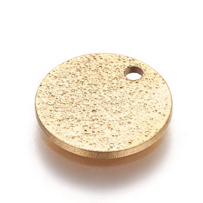 Ion Plating(IP) 304 Stainless Steel Textured Pendants STAS-I098-01-10mm-G-1