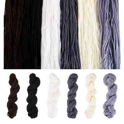 6 Bundles 6 Colors Acrylic Fiber Yarn OCOR-TA0003-17-1