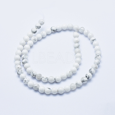 Natural Howlite Beads Strands G-P353-01-6mm-1