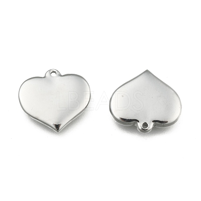 Tarnish Resistant 304 Stainless Steel Stamping Blank Tag Heart Pendants STAS-R063-02-1
