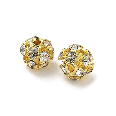 6mm Brass Rhinestone Beads X1-KK-S519-01A-02G-1
