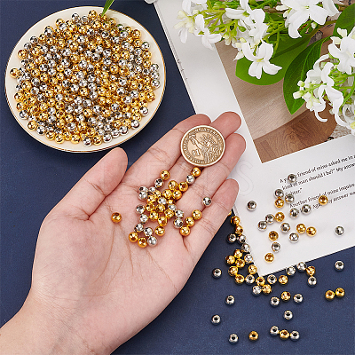 400Pcs 2 Colors Iron Crimp Beads IFIN-NB0001-64-1