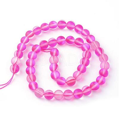 Synthetic Moonstone Beads Strands G-R375-8mm-A-1