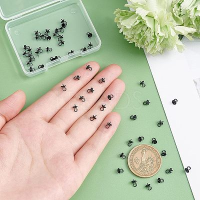 50Pcs Ion Plating(IP) 304 Stainless Steel Cup Pearl Peg Bails Pin Pendants STAS-UN0038-01-1