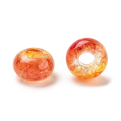 Two Tone Transparent Crackle Acrylic European Beads TACR-P009-B01-1