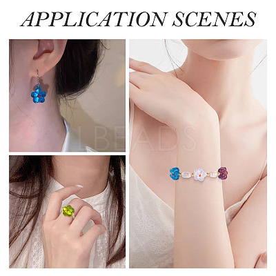 10Pcs Transparent Handmade Bumpy Lampwork Beads LAMP-TADJ0001-48E-1