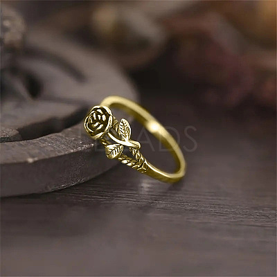 Alloy Rose Finger Rings WG6B24B-02-1