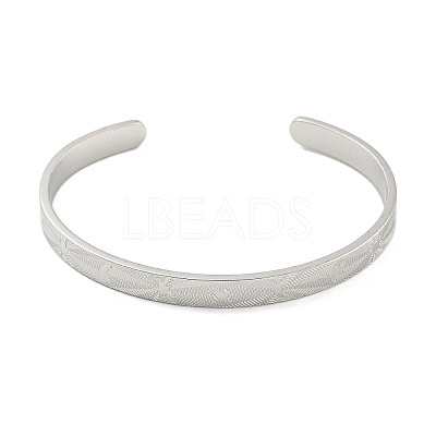 Stainless Steel Open Cuff Bangles for Women BJEW-G708-01A-P-1