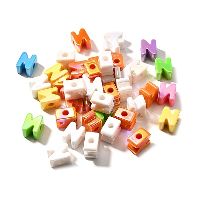 UV Plating Opaque Acrylic European Beads SACR-Z007-01N-1