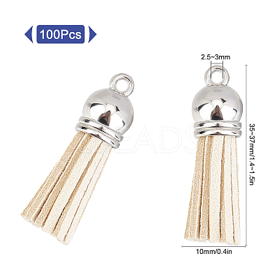 100Pcs Faux Suede Tassel Pendant Decorations FIND-SC0002-29D-1