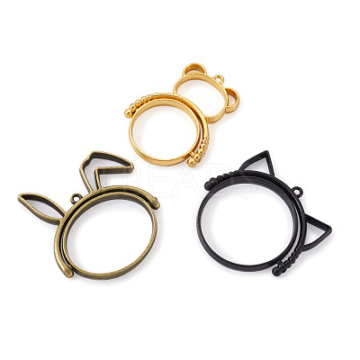 Alloy Open Back Bezel Pendants(Rotatable) PALLOY-TA0001-01-1