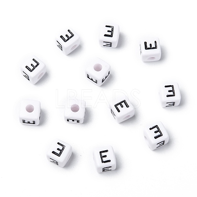 Letter Acrylic European Large Hole Beads OPDL-R050-10mm-E-1