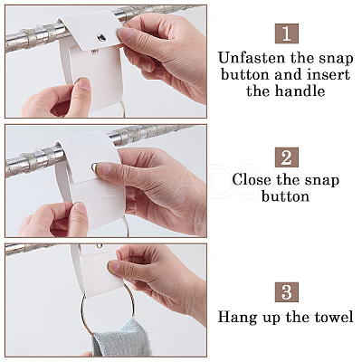 6Pcs PU Leather Towel Hook AJEW-CL0003-35B-1