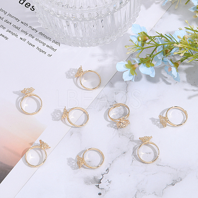 20Pcs Adjustable Brass Finger Ring Findings DIY-CA0005-62-1