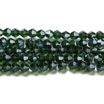 Transparent Electroplate Glass Beads Strands GLAA-F029-4mm-C25-1