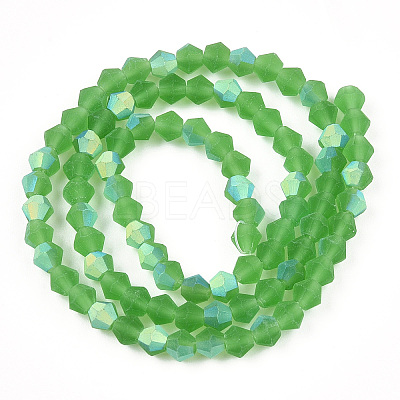 Imitate Austrian Crystal Bicone Frosted Glass Beads Strands GLAA-F029-TM3mm-A03-1