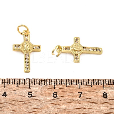 Brass Micro Pave Cubic Zirconia Pendants X1-KK-C092-21F-G-1