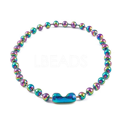 Ion Plating(IP) 304 Stainless Steel Ball Chain Necklaces for Women NJEW-G135-01B-RC-1