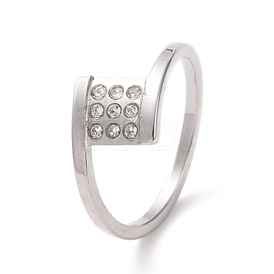 Crystal Rhinestone Square Finger Ring RJEW-D120-14P-1