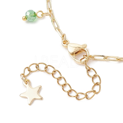Christmas Brass Glass Charm Bracelets BJEW-JB12536-1