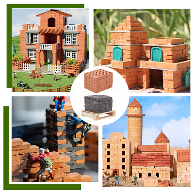 2 Colors Polymer Clay Mini Wall Bricks AJEW-OC0005-03B-1