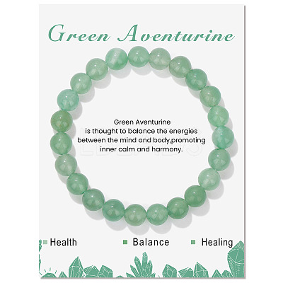 Synthetic Green Aventurine Beaded Stretch Bracelets PW-WG7FE75-07-1-1