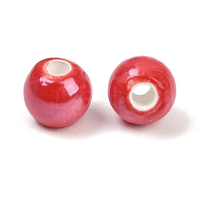 Glazed Porcelain Round Beads PORC-S489-8mm-14-1
