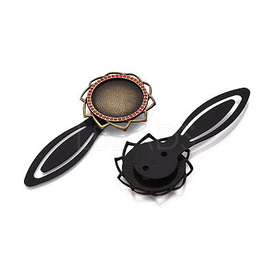Alloy & Iron Bookmark Cabochon Settings PALLOY-N184-10AB-1