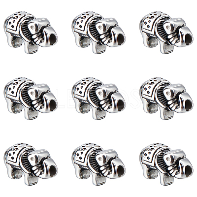 10Pcs 304 Stainless Steel Beads STAS-UN0050-03-1