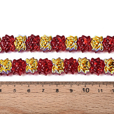 Baking Paint Electroplate Transparent Glass Beads Strands EGLA-N020-04-1