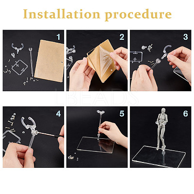 Plastic Model Assembled Action Figure Display Holders ODIS-WH0038-09-1