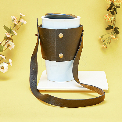 Reusable PU Leather Coffee Cup Holder AJEW-WH0368-02D-1