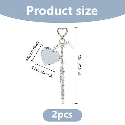 Mirror Alloy & Iron Pendant Decorations HJEW-WH0068-90A-1