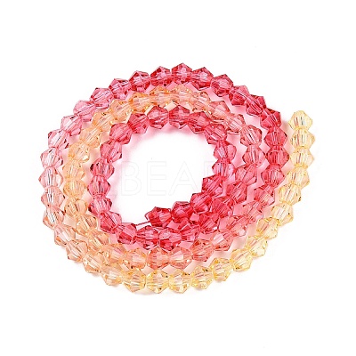 Gradient Color Baking Paint Glass Bead Strands X1-DGLA-A039-T6mm-A03-1