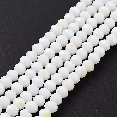 Electroplate Opaque Solid Color Glass Beads Strands EGLA-A034-P10mm-L17-1