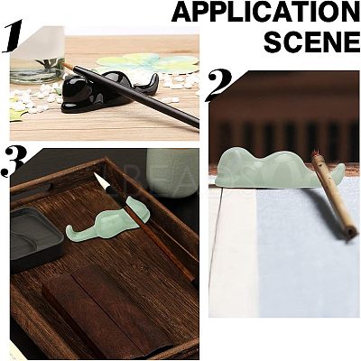 4Pcs 4 Style Porcelain Chinese Writing Brush Holder DJEW-NB0001-10-1