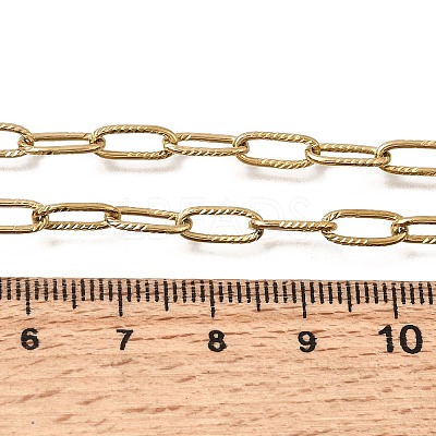 4MM 304 Stainless Steel Textured Paperclip Chain Necklaces for Man and Women SA-CBAB767-10G-1