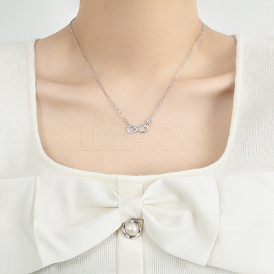 Infinity Brass Micro Pave Clear Cubic Zirconia Pendant Necklaces for Women FS-WGC2BAC-01-1