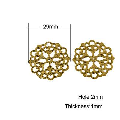 Tibetan Style Filigree Joiners Links TIBE-A11623-AG-LF-1