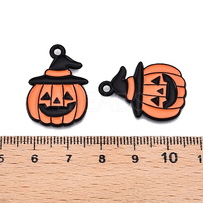 Halloween Theme Spray Painted Alloy Enamel Pendants ENAM-T020-09A-1