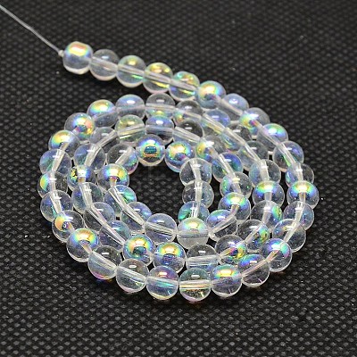 Imitate Austrian Crystal Electroplate Glass Round Bead Strands X-GLAA-F030-10mm-B01-1